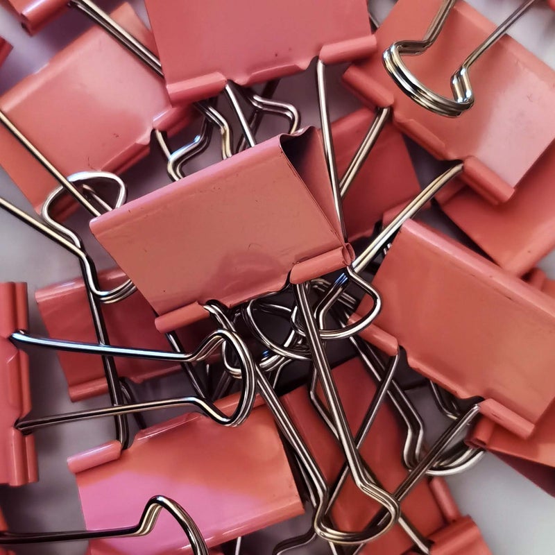 nctinystore Large Binder Clips Pink Color 2" / 2 inches / 50 mm a Little bit Scratch Jumbo (Huge) Paper Clips (6 PCS, Pink) - Image 1